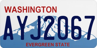 WA license plate AYJ2067