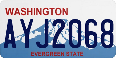 WA license plate AYJ2068