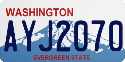 WA license plate AYJ2070