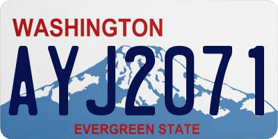 WA license plate AYJ2071