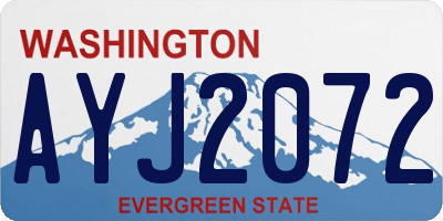 WA license plate AYJ2072