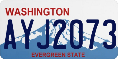 WA license plate AYJ2073