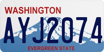 WA license plate AYJ2074
