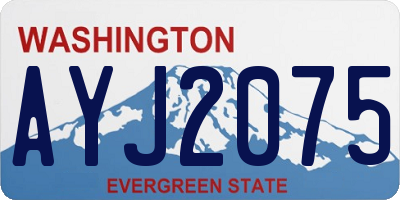 WA license plate AYJ2075