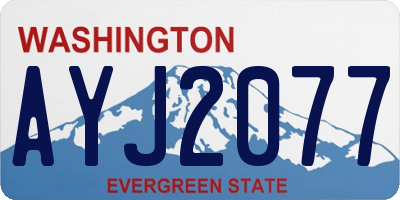 WA license plate AYJ2077