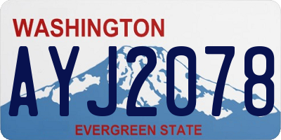 WA license plate AYJ2078