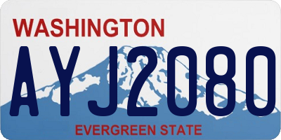 WA license plate AYJ2080