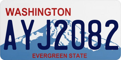 WA license plate AYJ2082