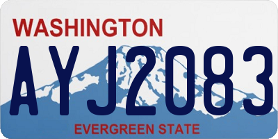 WA license plate AYJ2083