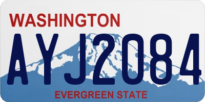 WA license plate AYJ2084