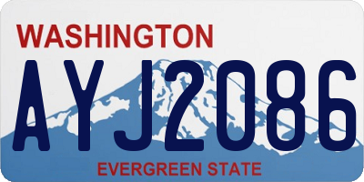 WA license plate AYJ2086