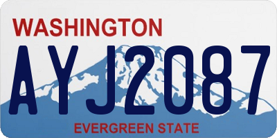 WA license plate AYJ2087