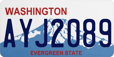 WA license plate AYJ2089