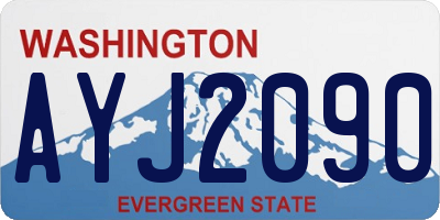 WA license plate AYJ2090