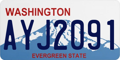 WA license plate AYJ2091