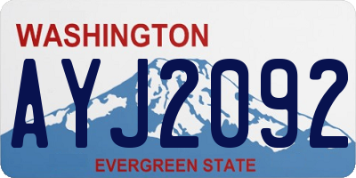 WA license plate AYJ2092