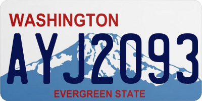 WA license plate AYJ2093