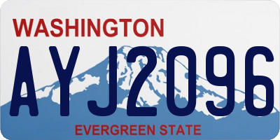 WA license plate AYJ2096