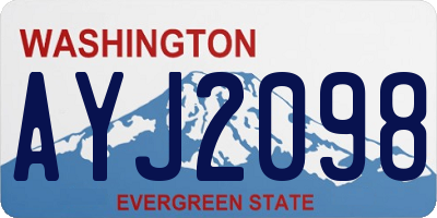 WA license plate AYJ2098