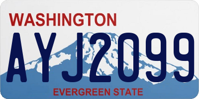 WA license plate AYJ2099