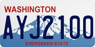 WA license plate AYJ2100