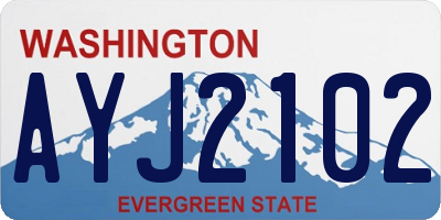 WA license plate AYJ2102