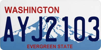 WA license plate AYJ2103