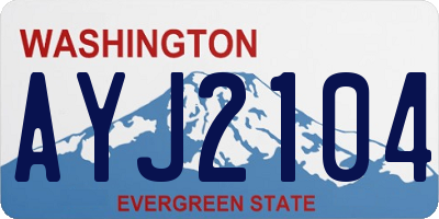 WA license plate AYJ2104
