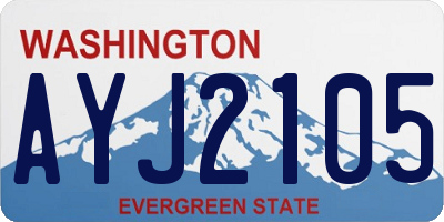 WA license plate AYJ2105