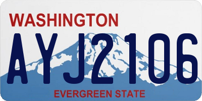 WA license plate AYJ2106