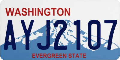 WA license plate AYJ2107