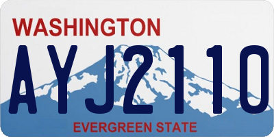 WA license plate AYJ2110