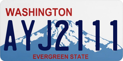 WA license plate AYJ2111