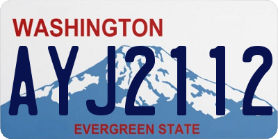 WA license plate AYJ2112