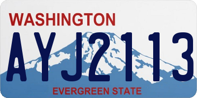 WA license plate AYJ2113