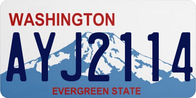 WA license plate AYJ2114