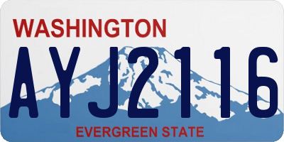 WA license plate AYJ2116