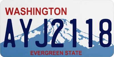WA license plate AYJ2118