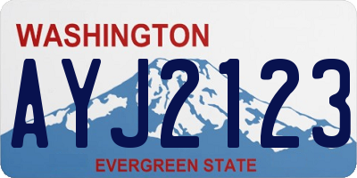 WA license plate AYJ2123