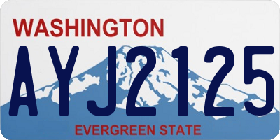 WA license plate AYJ2125