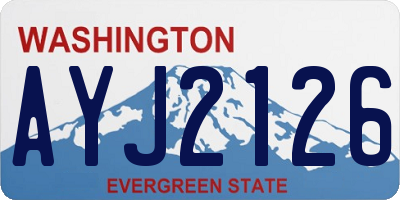 WA license plate AYJ2126
