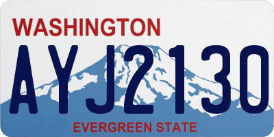 WA license plate AYJ2130