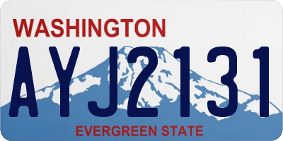 WA license plate AYJ2131