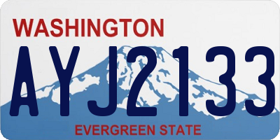 WA license plate AYJ2133