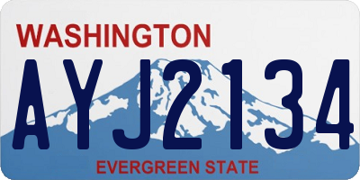 WA license plate AYJ2134