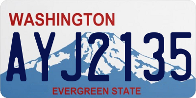WA license plate AYJ2135