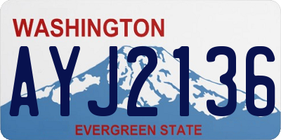 WA license plate AYJ2136