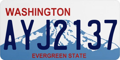 WA license plate AYJ2137