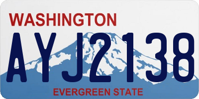 WA license plate AYJ2138