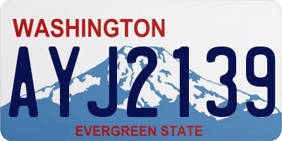 WA license plate AYJ2139